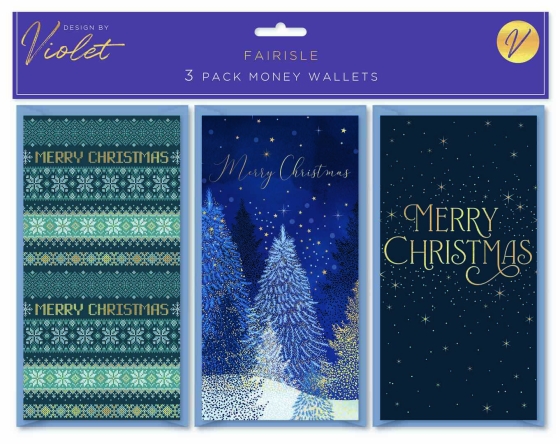 MONEY WALLETS FAIRISLE 3PK