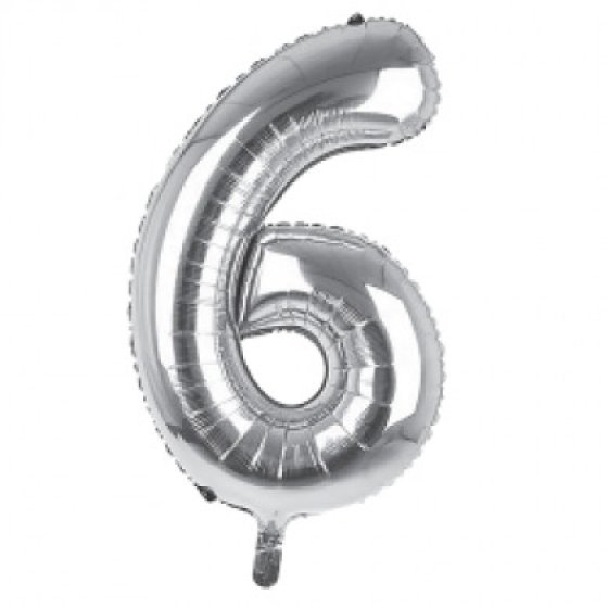 SH12516 BALLOON 34IN SILVER NO 6 FOIL