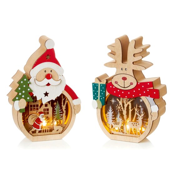 XH4605 CHRISMTAS SCENE 16CM LIT WINDO