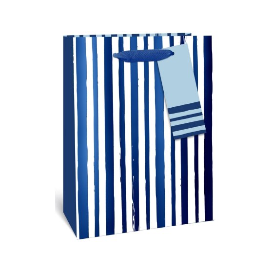 SJ15241 SJ15241 GIFT BAG BLUE STRIPES LARGE