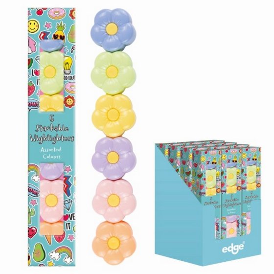 SJ08214 SJ08214 NOVELTY CHARMING STACKING HIGHLIGHTERS 5PK