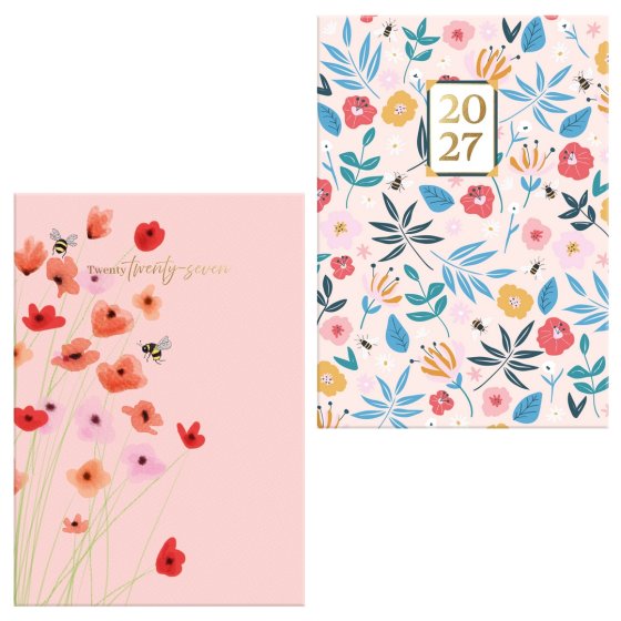 DJ0507 2027 DIARY A5 KRAFT FOREVER FLOWERS