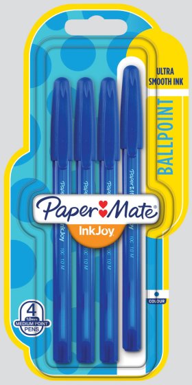 SH07107 INKJOY 100 BALLPEN 4 PACK BLUE