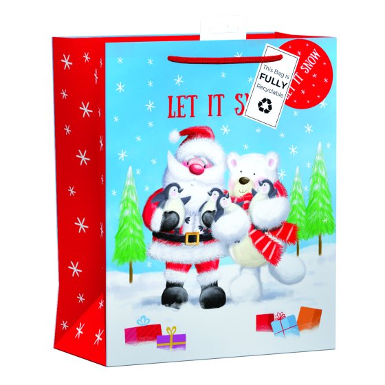 WIGIG GIFT BAG SANTA/FRIENDS LRG