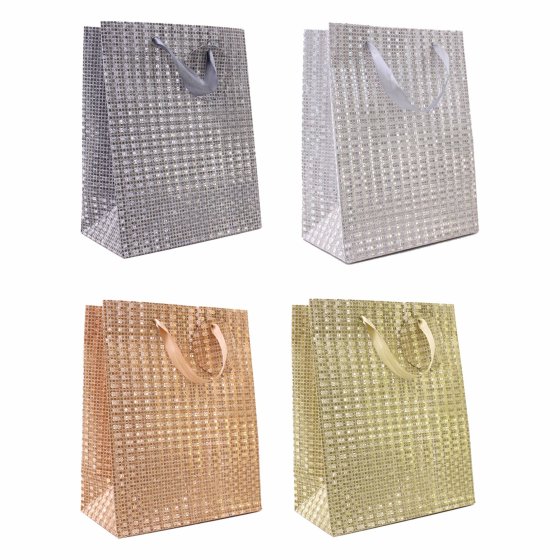 CH1702 SH14602 GIFT BAG GLITTER LRG 4 ASST