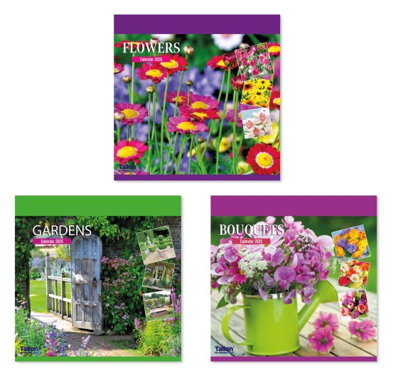 DH1102 CALENDAR SQUARE  FLORAL GARDEN