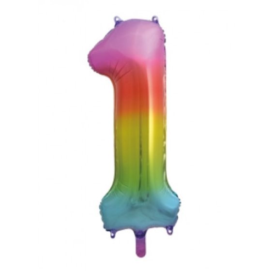 BALLOON 34IN RAINBOW NO 1 FOIL