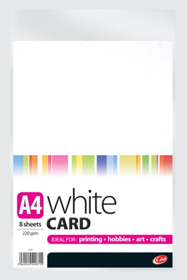 SH09301 CARD A4 WHITE 8 SHEETS