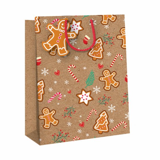 GIFT BAG GINGERBREAD PR       INT LRG