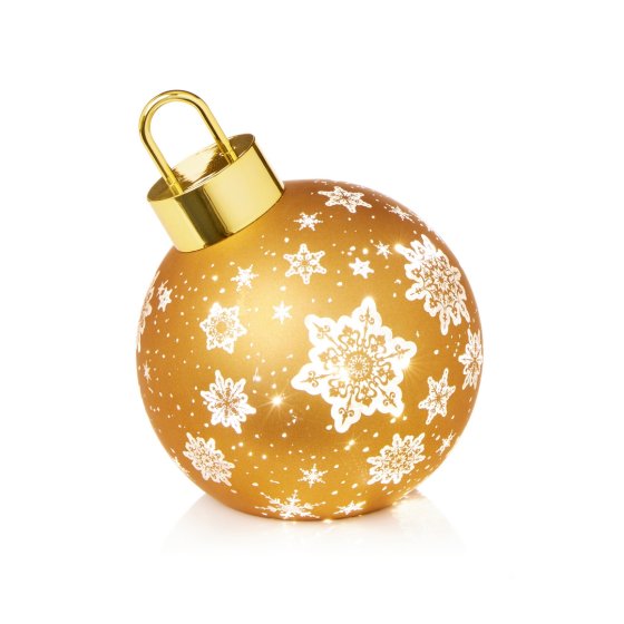 LIT LED GOLD BAUBLE 205CM 15 WARM WHITE