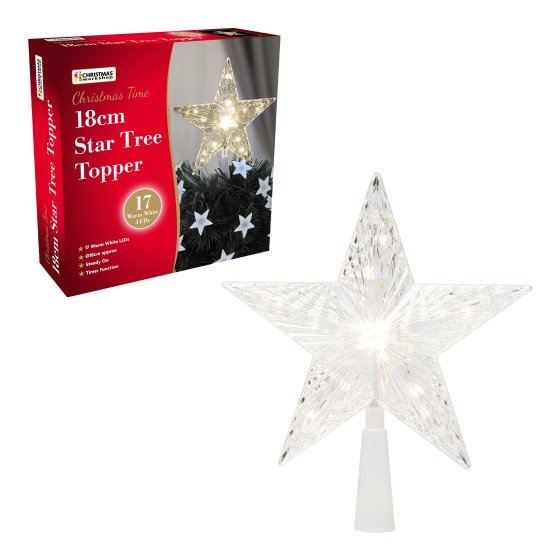 XH3711 TREE TOPPER STAR 18CM W WARM W