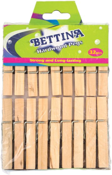 SH11511 BETTINA HARDWOOD PEGS 32PK