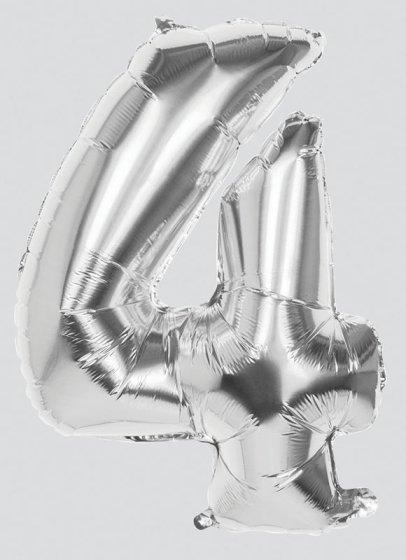 SG11233 BALLOON 86CM SILVER NO 4 FOIL