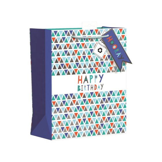 SH14425 GIFT BAG CHEVRON BIRTHDAY LRG