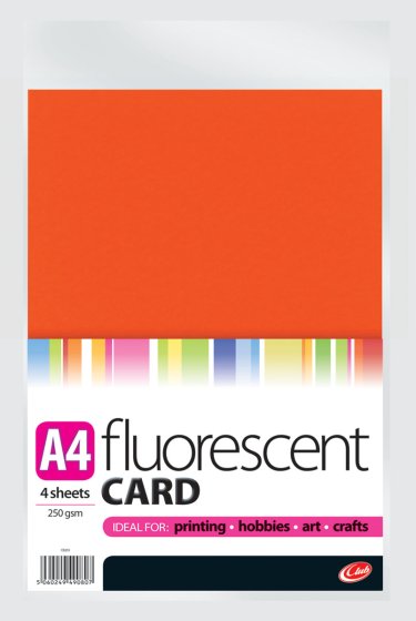 SG09104 CARD A4 FLUORESCENT 4 SHEETS