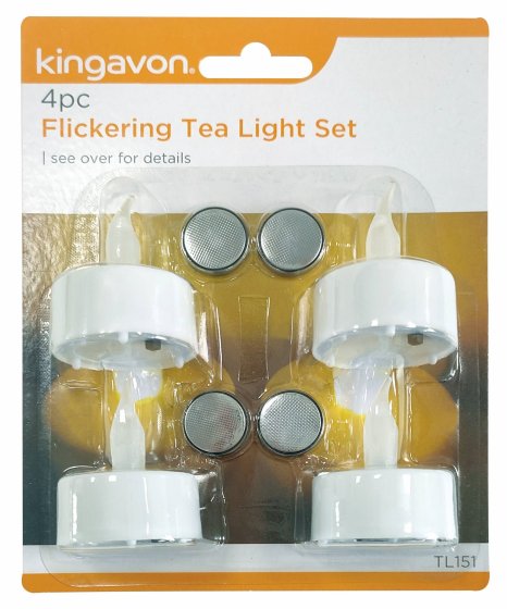 TEA LIGHT SET FLICKERING 4PC