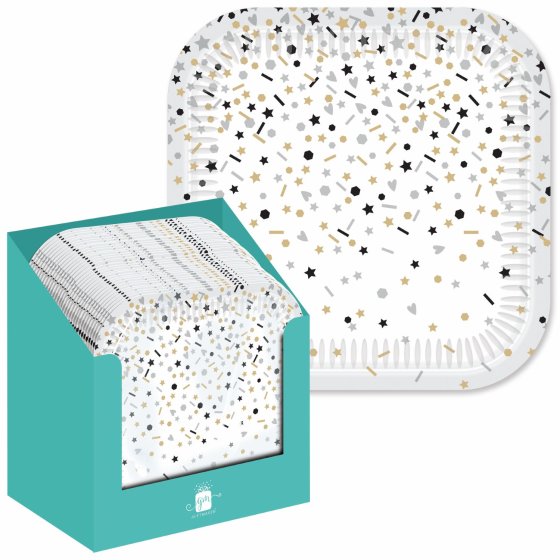 CH1603 SH11903 PLATES PAPER SQUARE 23CM LETS