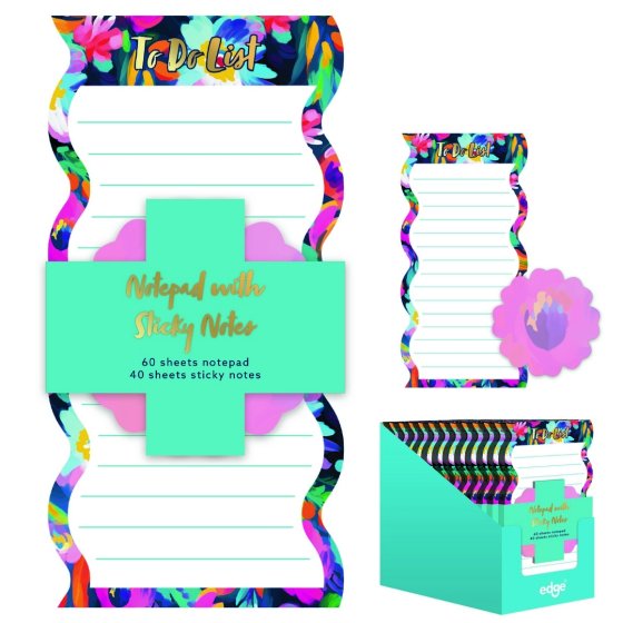 SJ01403 SJ01403 NOTEPAD TO DO LIST N FLOWER STICKY NOTES BOT