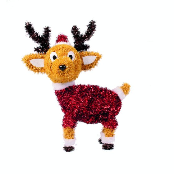 ORNAMENT TINSEL REINDEER