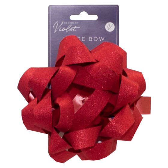 BOW LARGE RED GLITTER