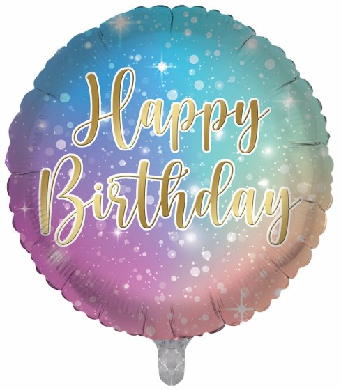 BALLOON 18IN FOIL BIRTHDAY BRIGHT COLOURS