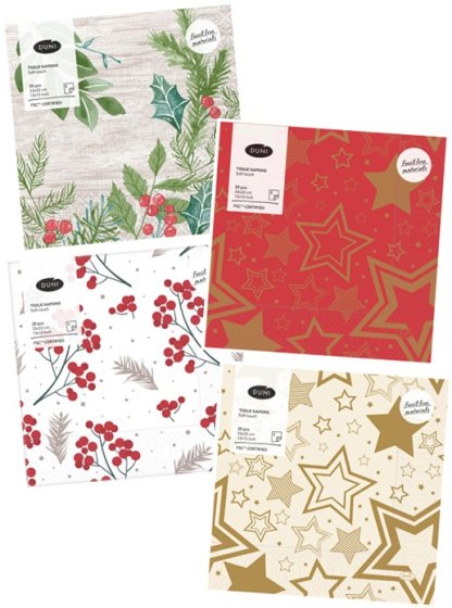 XH6814 NAPKINS CHRISTMAS ASSORTMENT 3 PLY 33 X 33CM HOLIDAYS