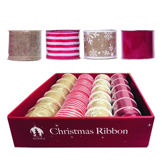 RIBBON HESSIAN SPOOL 4 ASSTD COL