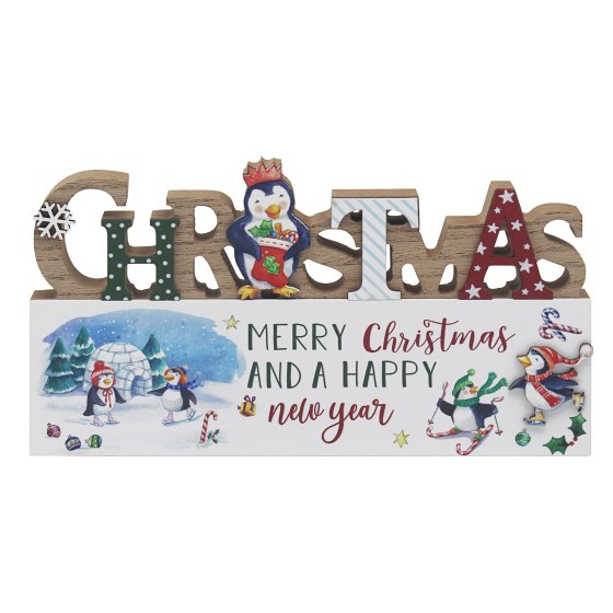 XH4707 PLAQUE PENGUIN STANDING M