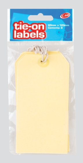 SH00704 ClLUB TIE ON LABELS KRAFT 10PK