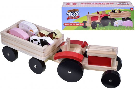 TRACTOR N TRAILER PLAYSET WOODEN