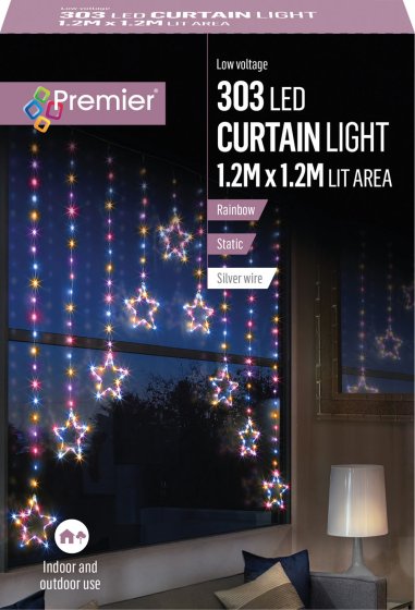 XH4009 LIGHTS 303 LED STAR CURTAIN RA