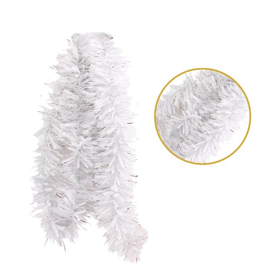CHUNKY CHRISTMAS TINSEL 2M WHITE