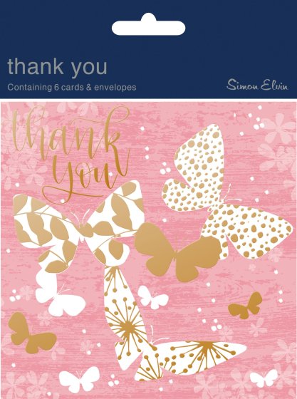 SH14906 CARD THANK YOU BUTTERFLIES