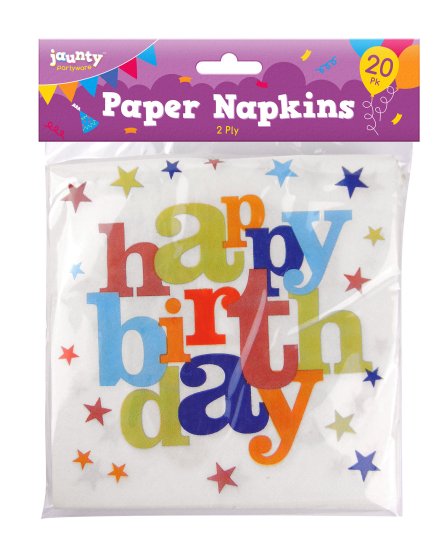 BIRTHDAY NAPKINS 20PK