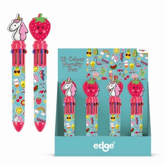 SJ08213 NOVELTY CHARMING 10 COLOUR PEN ASST
