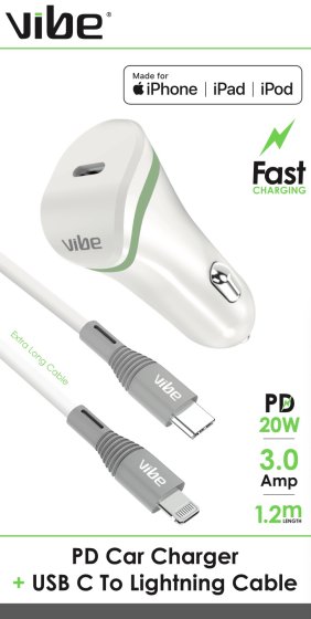 SH04604 C3 CAR CHARGER USB C TO LIGHNT