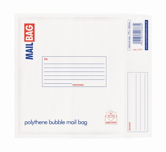 CJ0201 SJ00101 CD BUBBLE LINED POLY MAIL BAG