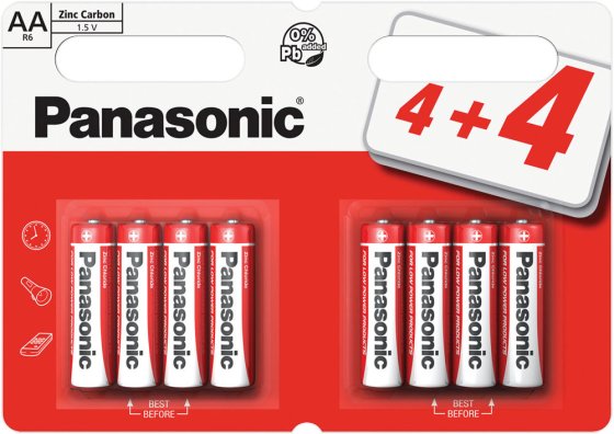 SH11414 BATTERIES PANASONIC ZINC AA 4