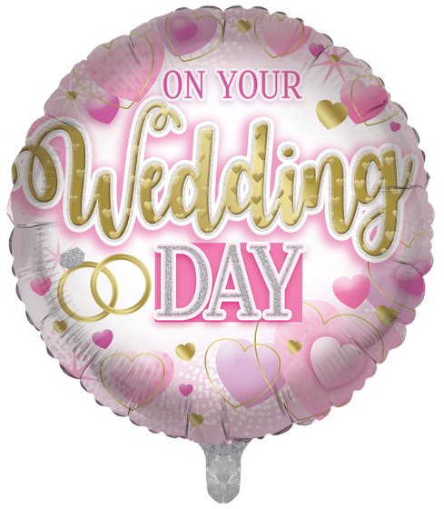 SH12727 BALLOON 18IN FOIL WEDDING DAY