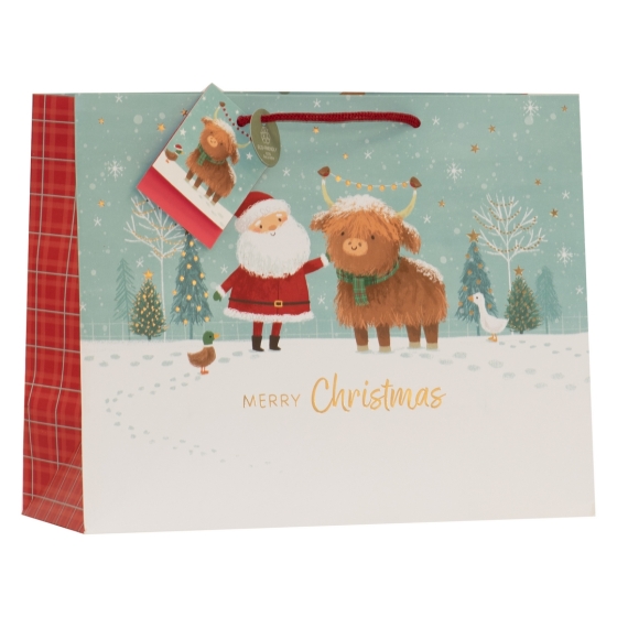 GIFT BAG SANTA & DOUGAL L SHOPPER