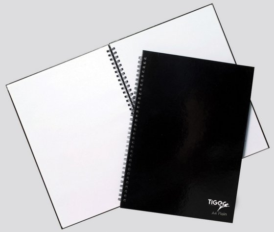 SJ01610 NOTEBOOK A4 TWIN WIRE H/COVER PLAIN 60 80GSM