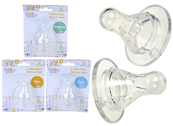 TEATS WIDE NECK SILICONE 2PK