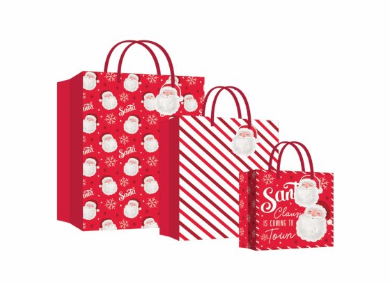 XH1105 GIFT BAG ECO SANTA 3 PK