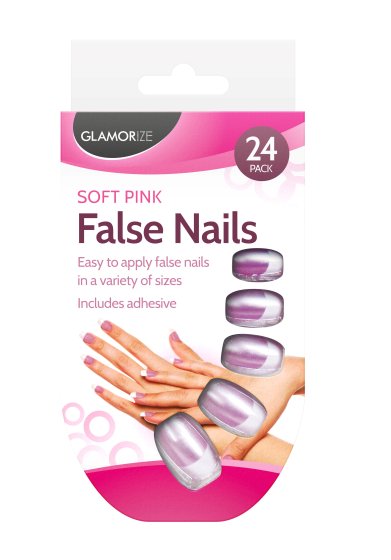 FALSE NAILS SOFT PINK 24PK