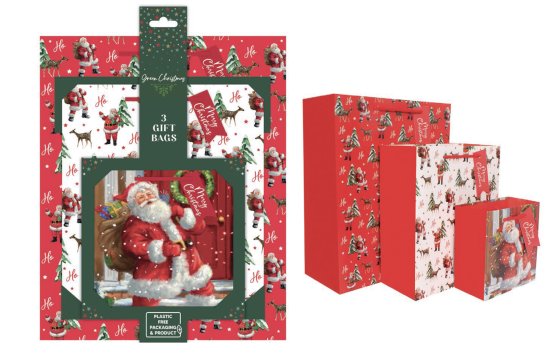WIGIG GIFT BAG ECO SANTA 3PK