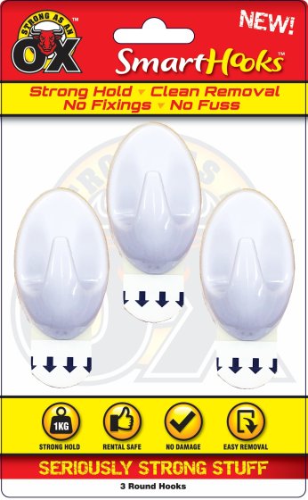 SH06117 HOOK REMOVABLE ROUND 3PK