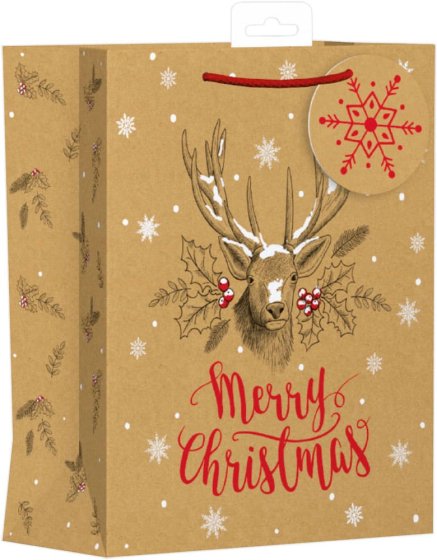 WIGIG GIFT BAG KRAFT STAG MED