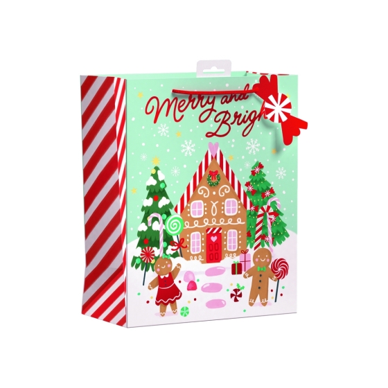 GIFT BAG CANDY CANE LANE M