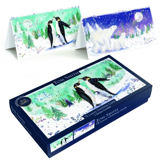 CARDS BOX 15 LUXURY SLIM ARCTIC SCENE