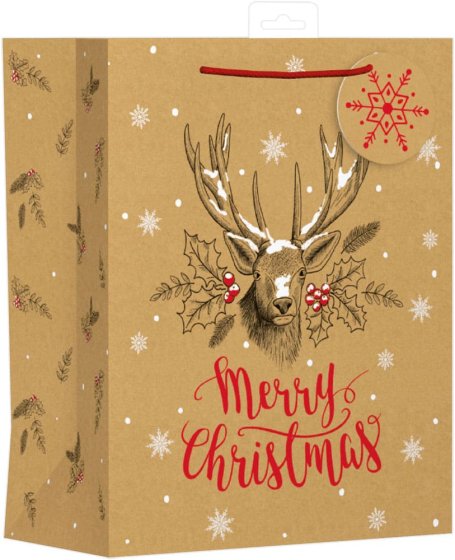 WIGIG GIFT BAG KRAFT STAG LARGE